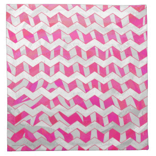 Hot Pink and White Chevron Zebra Napkin