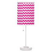 Hot Pink and White Chevron Zigzag Pattern Table Lamp (Right)