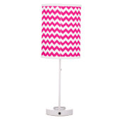 Hot Pink and White Chevron Zigzag Pattern Table Lamp (Back)