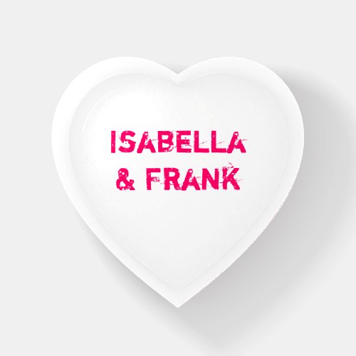 Hot Pink and White Conversation Heart Paperweight
