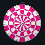 Hot Pink And White Dartboard With Darts<br><div class="desc">Hot Pink And White Dart Board</div>