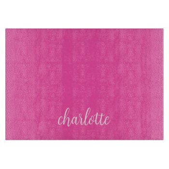 Hot Pink And White Girly Calligraphy Script Cutting Board by pinkgifts4you at Zazzle