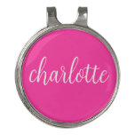Hot Pink And White Girly Calligraphy Script Golf Hat Clip at Zazzle