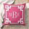 Hot Pink and White Greek Key Monogram