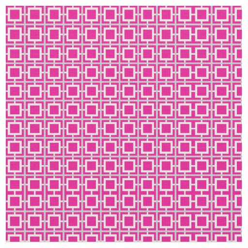 Hot Pink and White Lattice Pattern Fabric