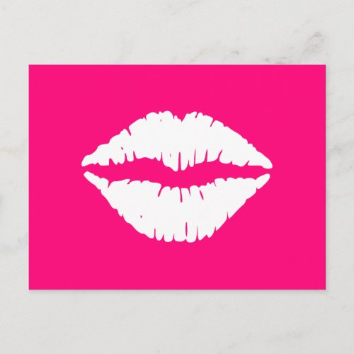 Hot Pink and White Lipstick Postcard
