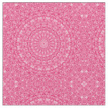 Hot Pink and White Mandala Pattern Fabric