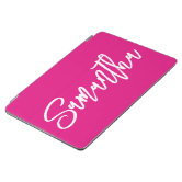 Modern Simple Stylish Hot Pink Magenta Monogram iPad Air Cover