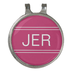 Hot Pink and White Monogrammed Golfer's Best Golf Hat Clip