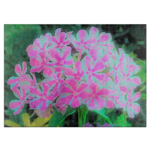 Hot Pink and White Peppermint Twist Garden Phlox Cutting Board