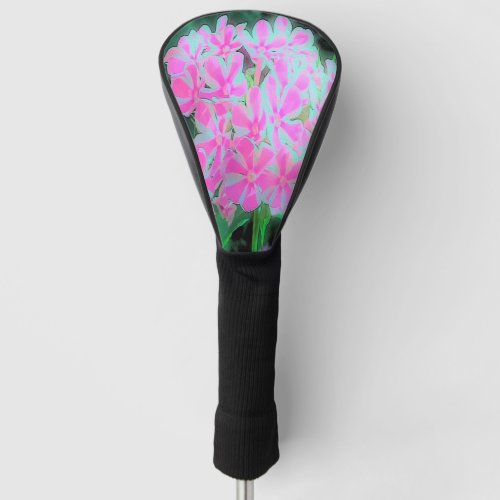 Hot Pink and White Peppermint Twist Garden Phlox Golf Head Cover