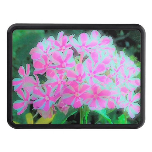 Hot Pink and White Peppermint Twist Garden Phlox Hitch Cover
