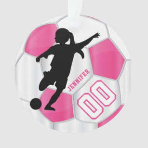 girl soccer player christmas ornament