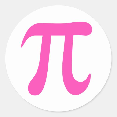 Hot pink and white pi symbol stickers