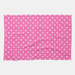 Hot Pink Polka Dot Hand Towel | Zazzle