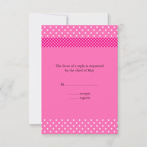 Hot Pink and White Polka Dot RSVP