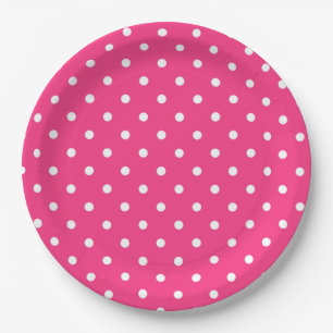 Hot Pink and White Polka Dots, Paper Plates