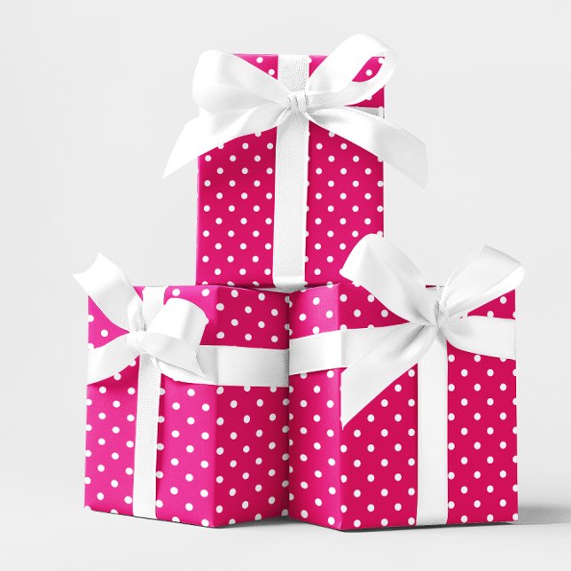Hot Pink and White Small Polka Dot Wrapping Paper (Hot Pink and White Small Polka Dot Wrapping Paper)