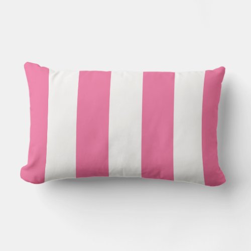 Hot Pink and White Stripe Lumbar Pillow