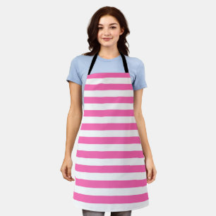 Hot Pink and White Stripes Apron