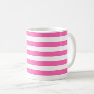 Hot Pink and White Stripes Coffee Mug