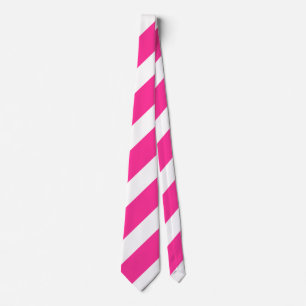 Hot Pink and White Stripes Neck Tie