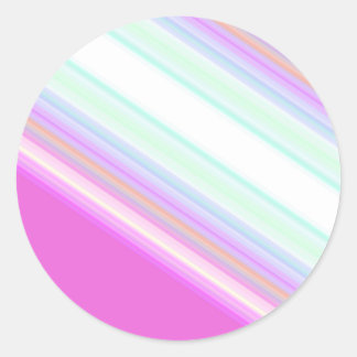 Hot Pink and White Strips Classic Round Sticker