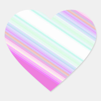 Hot Pink and White Strips Heart Sticker