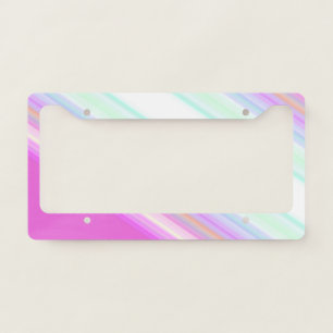 Hot Pink and White Strips License Plate Frame