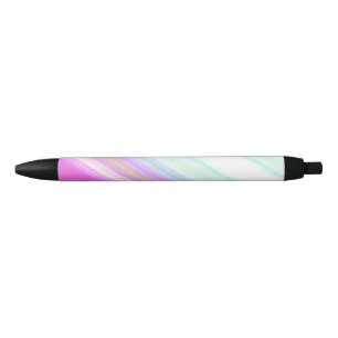 Hot Pink and White Strips Pen