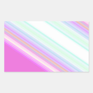 Hot Pink and White Strips Rectangular Sticker
