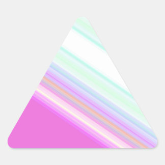 Hot Pink and White Strips Triangle Sticker