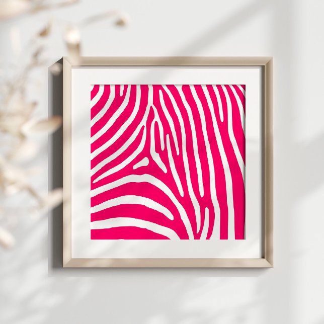 Hot Pink and White Zebra Print (Hot pink and white zebra print ready for your monogram.)