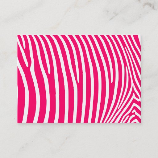 Customizable Hot Pink and White Zebra Print Business Card Templates