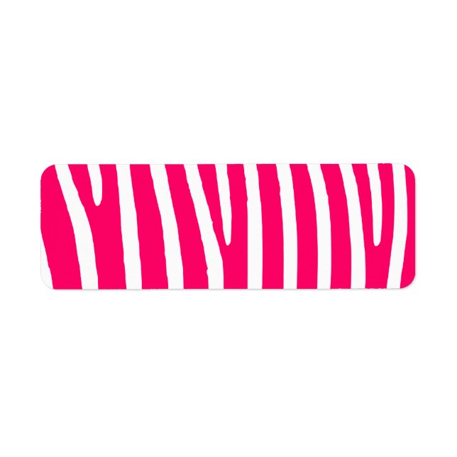 Hot Pink and White Zebra Print Label (Front)