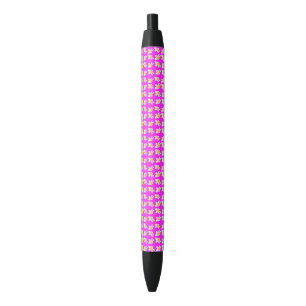 Hot Pink And Yellow Frangipani Pattern, Pen