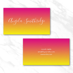 Hot Pink and Yellow Ombre Business Card
