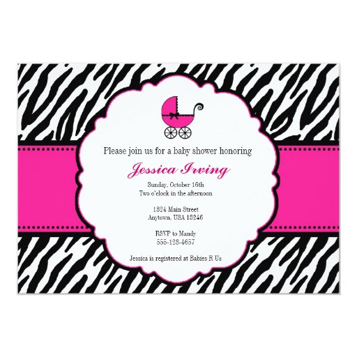 Pink Zebra Invitations Template Free 8