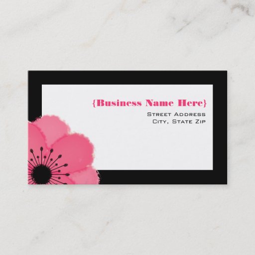 Customizable Hot Pink Anemone All Purpose Business Card