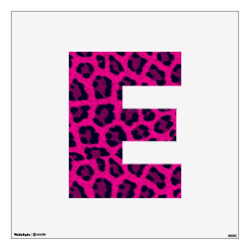 Hot Pink Animal Leopard Print Letter E Room Graphics | Zazzle