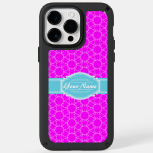 Hot Pink Aqua Floral Link Speck iPhone 14 Pro Max Case