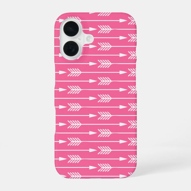 Hot Pink Arrows Pattern Iphone Case (Back)