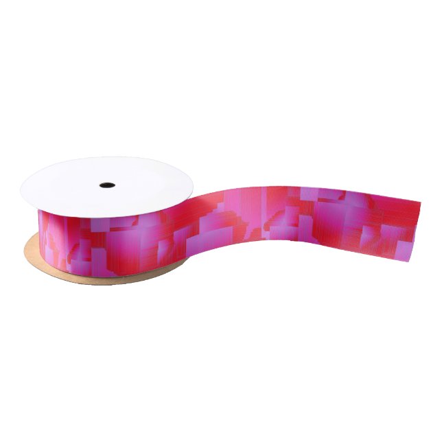 Hot Pink Art Deco Satin Ribbon (Spool)