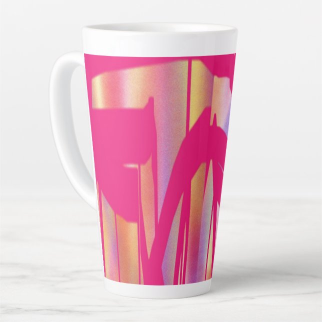 Hot Pink art latte mug (Left Angle)