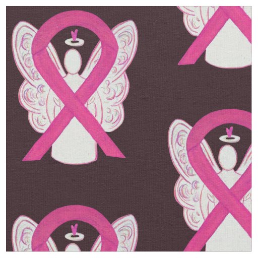 Hot Pink Awareness Ribbon Angel Material Fabric