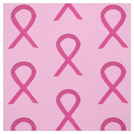 Hot Pink Awareness Ribbon Custom Fabric Material