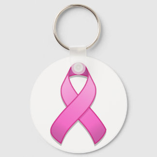 Hot Pink Awareness Ribbon Keychain
