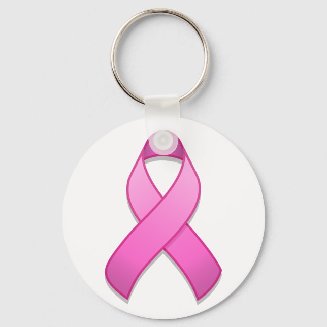 Hot Pink Awareness Ribbon Keychain (Front)