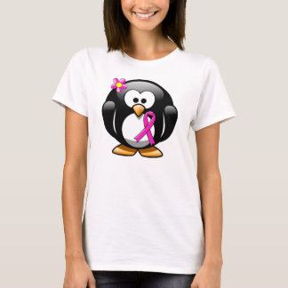 Hot Pink Awareness Ribbon Penguin T-Shirt