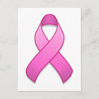 Hot Pink Awareness Ribbon Postcard